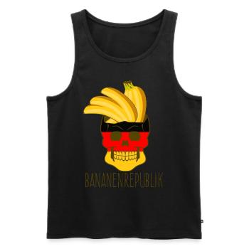 Bananenrepublik Deutschland Bananen - Männer Premium Bio Tank Top - Schwarz - Vorne - Michal (187cm)