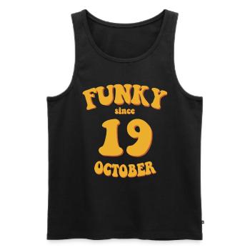 Funky Anniversaire: Octobre 2019 - Flower Power - Débardeur bio Premium Homme - noir - Devant - Michal (187cm)