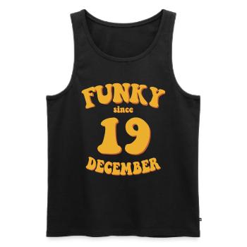 Funky Birthday: December 2019 - Flower Power - Men's Premium Organic Tank Top - black - Front - Michal (187cm)