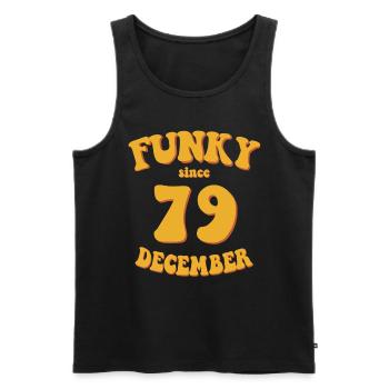 Funky Birthday: December 1979 - Flower Power - Men's Premium Organic Tank Top - black - Front - Michal (187cm)