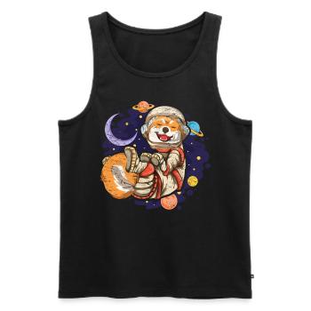 Kawaii Astronaut Chiens Cadeau Espace Shiba Inu - Débardeur bio Premium Homme - noir - Devant - Michal (187cm)