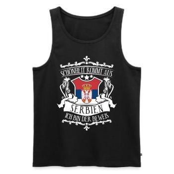 Serbien Serbe serbische Flagge - Männer Premium Bio Tank Top - Schwarz - Vorne - Michal (187cm)