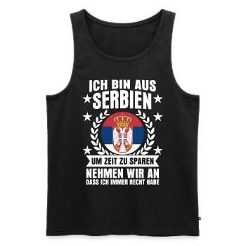 Serbien Spruch serbische Flagge - Männer Premium Bio Tank Top - Schwarz - Vorne - Michal (187cm)
