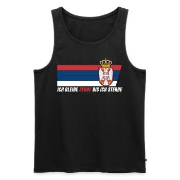 Serbe serbische Flagge Balkan Serbien - Männer Premium Bio Tank Top - Schwarz - Vorne - Michal (187cm)