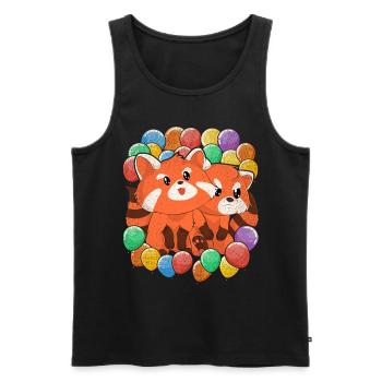 Chinesisches Zoo Tier Geschenk Ballon Roter Panda - Männer Premium Bio Tank Top - Schwarz - Vorne - Michal (187cm)