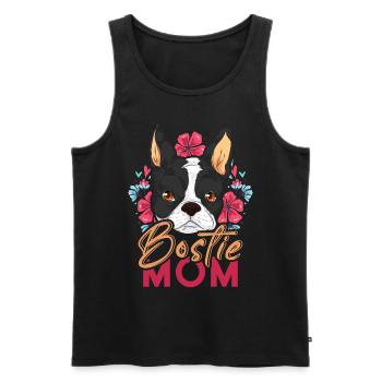 Dog Mom Mother's Day Gift Bostie Boston Terrier - Men's Premium Organic Tank Top - black - Front - Michal (187cm)