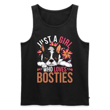 Fleurs Chiens Fille Bostie Cadeau Boston Terrier - Débardeur bio Premium Homme - noir - Devant - Michal (187cm)