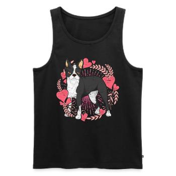 Les chiens adorent Bostie Gift Boston Terrier - Débardeur bio Premium Homme - noir - Devant - AI Model Male 178 light (178cm)