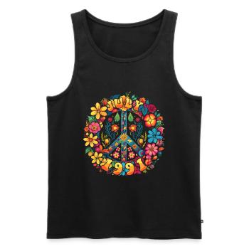 Flower Power Hippie Birthday - Juillet 1991 - Débardeur bio Premium Homme - noir - Devant - Michal (187cm)