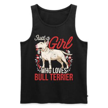 Juste une fille qui aime le bull terrier terrier - Débardeur bio Premium Homme - noir - Devant - Michal (187cm)