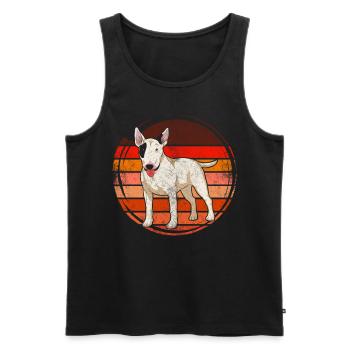 Dogs Retro Bull Terrier - Men's Premium Organic Tank Top - black - Front - Michal (187cm)