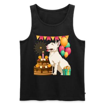 Birthday Party Dogs Gift Bull Terrier - Men's Premium Organic Tank Top - black - Front - Michal (187cm)
