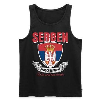 Serbie Drapeau serbe - Débardeur bio Premium Homme - noir - Devant - AI Model Male 178 light (178cm)