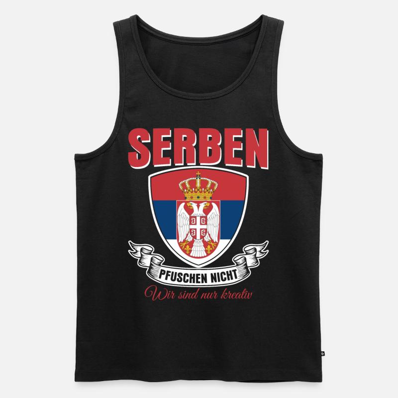 Serbien serbische Flagge - Männer Premium Bio Tank Top - Schwarz
