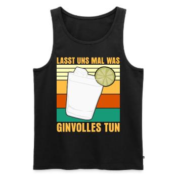 Gin - Ginvoll - Männer Premium Bio Tank Top - Schwarz - Vorne - Michal (187cm)