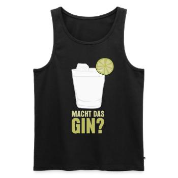 Macht das Gin? - Männer Premium Bio Tank Top - Schwarz - Vorne - Michal (187cm)