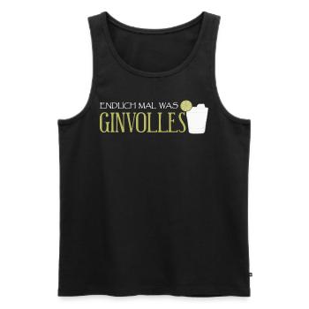 Gin - Endlich mal was Ginvolles. - Männer Premium Bio Tank Top - Schwarz - Vorne - Michal (187cm)