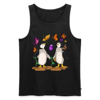 Insecte Zoo Animal Cadeau Manchot Papillon Pingouin - Débardeur bio Premium Homme - noir - Devant - Michal (187cm)