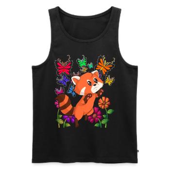 China Tier Geschenk Schmetterling Roter Panda - Männer Premium Bio Tank Top - Schwarz - Vorne - Michal (187cm)