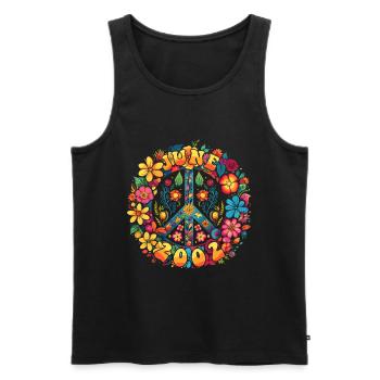 Flower Power Hippie Birthday - June 2002 - Men's Premium Organic Tank Top - black - Front - Michal (187cm)