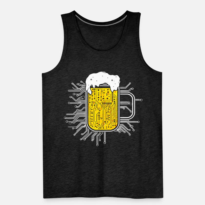 Computerchip Bier Nerd CPU Informatiker Lustig Männer Premium Bio Tank Top