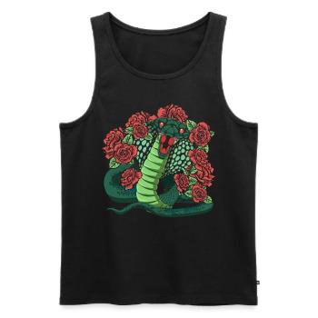 Roses Snake Animal Lover Reptile Gift Cobra - Men's Premium Organic Tank Top - black - Front - Michal (187cm)