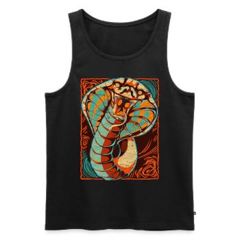 Reptilien Schlange Geschenk Farbenfrohes Kobra - Männer Premium Bio Tank Top - Schwarz - Vorne - Michal (187cm)