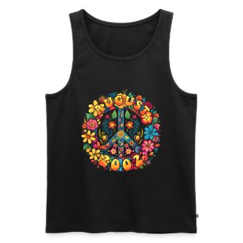Flower Power Hippie Birthday - August 2002 - Men's Premium Organic Tank Top - black - Front - Michal (187cm)
