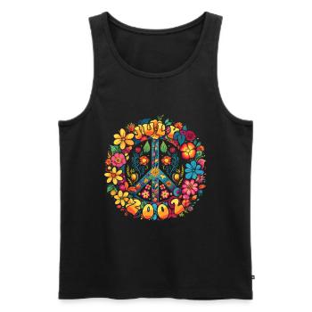 Flower Power Hippie Birthday - July 2002 - Men's Premium Organic Tank Top - black - Front - Michal (187cm)