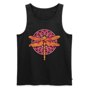 Tier Mandala Insekt Tierliebhaber Geschenk Libelle - Männer Premium Bio Tank Top - Schwarz - Vorne - AI Model Male 178 light (178cm)