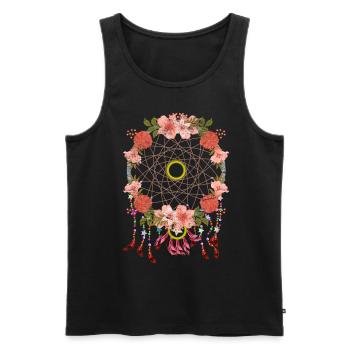 Boho Hippie Jewelry Gift Flower Dream Catcher - Men's Premium Organic Tank Top - black - Front - Michal (187cm)