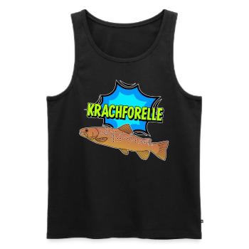 Angeln Forelle Angel Fischer Angler - Männer Premium Bio Tank Top - Schwarz - Vorne - Michal (187cm)