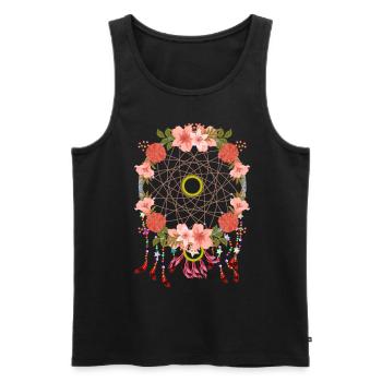 Boho Flower Jewelry Esoteric Gift Dream Catcher - Men's Premium Organic Tank Top - black - Front - Michal (187cm)