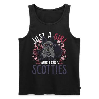 Juste une fille qui aime Scotties Dogs Terrier - Débardeur bio Premium Homme - noir - Devant - Michal (187cm)