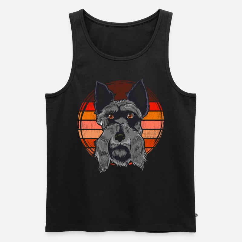 Retro Scottish Terrier - Männer Premium Bio Tank Top - Schwarz