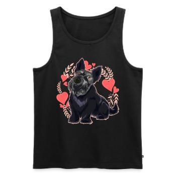 Les chiens adorent Scottie Heart Gift Scottish Terrier - Débardeur bio Premium Homme - noir - Devant - AI Model Male 178 light (178cm)