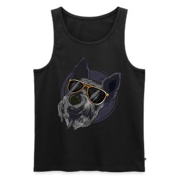 Coole Sonnenbrille Hunde Geschenk Scottish Terrier - Männer Premium Bio Tank Top - Schwarz - Vorne - Michal (187cm)