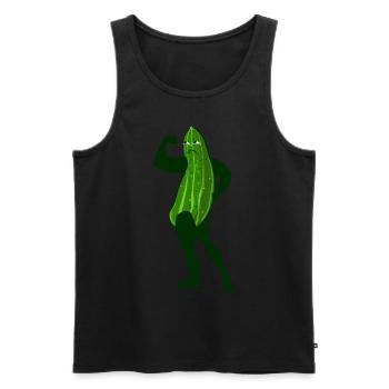 Bodybuilder Gurke Gurken Bodybuilding - Männer Premium Bio Tank Top - Schwarz - Vorne - AI Model Male 178 light (178cm)