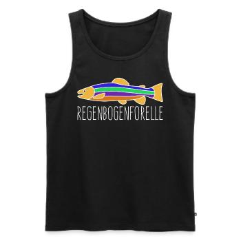 Angeln Regenbogenforelle Angel Angler - Männer Premium Bio Tank Top - Schwarz - Vorne - AI Model Male 178 light (178cm)