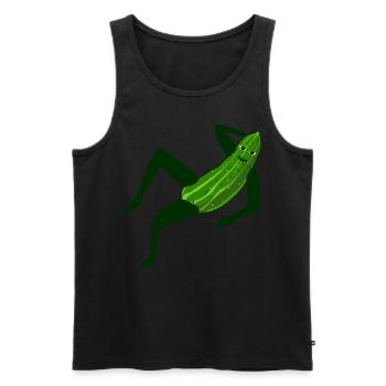 Gurken Model modische Gurke - Männer Premium Bio Tank Top - Schwarz - Vorne - AI Model Male 178 light (178cm)