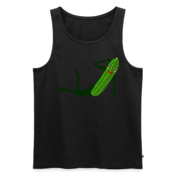 Gurken Fotomodell Model Gurke - Männer Premium Bio Tank Top - Schwarz - Vorne - AI Model Male 178 light (178cm)