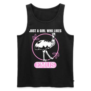 Emu Girl Emus - Men's Premium Organic Tank Top - black - Front - AI Model Male 178 light (178cm)