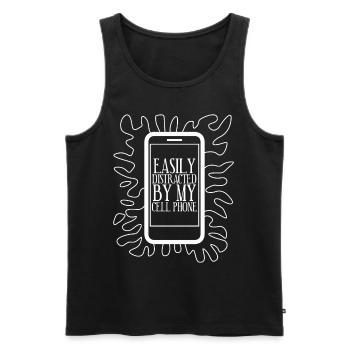 Addicted to mobile phones - Men's Premium Organic Tank Top - black - Front - AI Model Male 178 light (178cm)