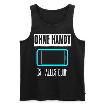 Handy Smartphone Cellphone - Männer Premium Bio Tank Top - Schwarz - Vorne - AI Model Male 178 light (178cm)