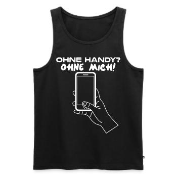 Handy Handysüchtig Cellphone - Männer Premium Bio Tank Top - Schwarz - Vorne - AI Model Male 178 light (178cm)