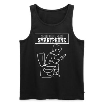 Handy Telefon auf dem Klo Cellphone - Männer Premium Bio Tank Top - Schwarz - Vorne - AI Model Male 178 light (178cm)