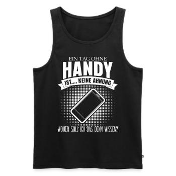 Handy Handysüchtig Telefon Cellphone - Männer Premium Bio Tank Top - Schwarz - Vorne - AI Model Male 178 light (178cm)