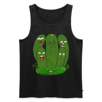 Cornichon aux légumes Cornichon Drôle de cadeau Concombre - Débardeur bio Premium Homme - noir - Devant - Michal (187cm)