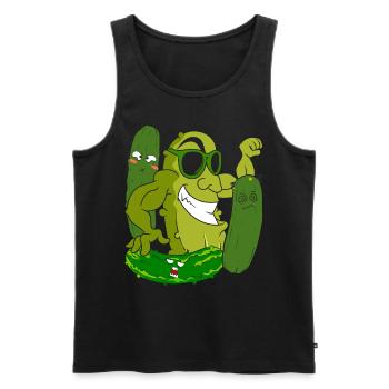 Saure Gurke Lustiges Geschenk Sonnenbrille Gurke - Männer Premium Bio Tank Top - Schwarz - Vorne - AI Model Male 178 light (178cm)