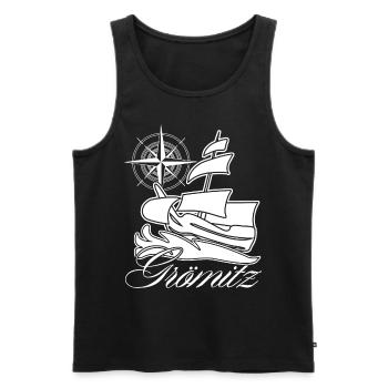 Grömitz Segeln - Männer Premium Bio Tank Top - Schwarz - Vorne - AI Model Male 178 light (178cm)
